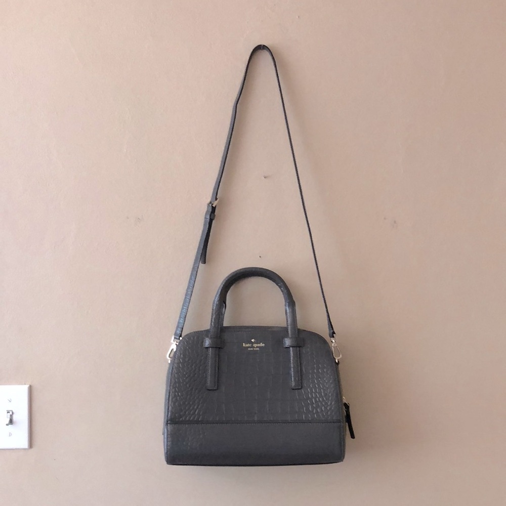 Kate Spade Small Felix Grey Crocodile Purse